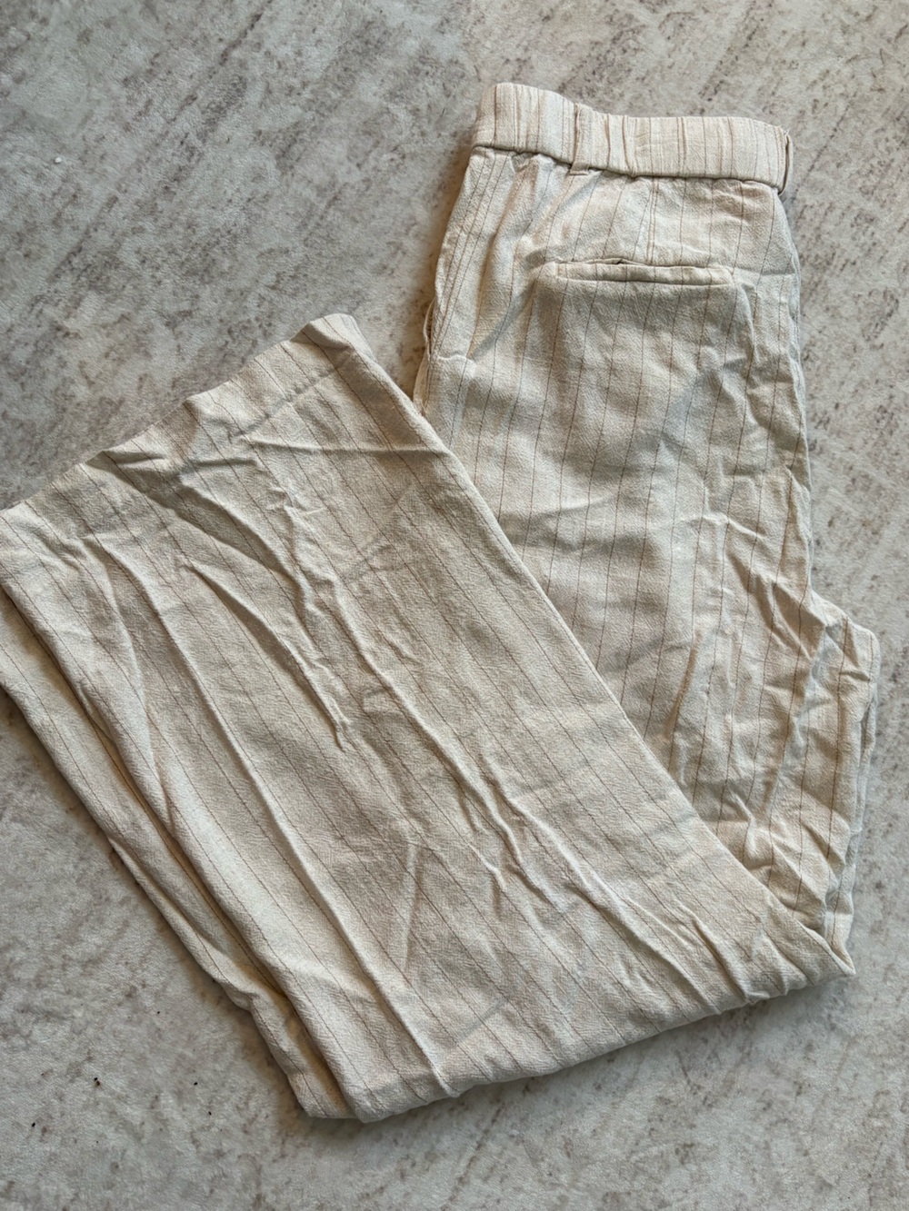 SO Women's Cream Pinstripe Trousers